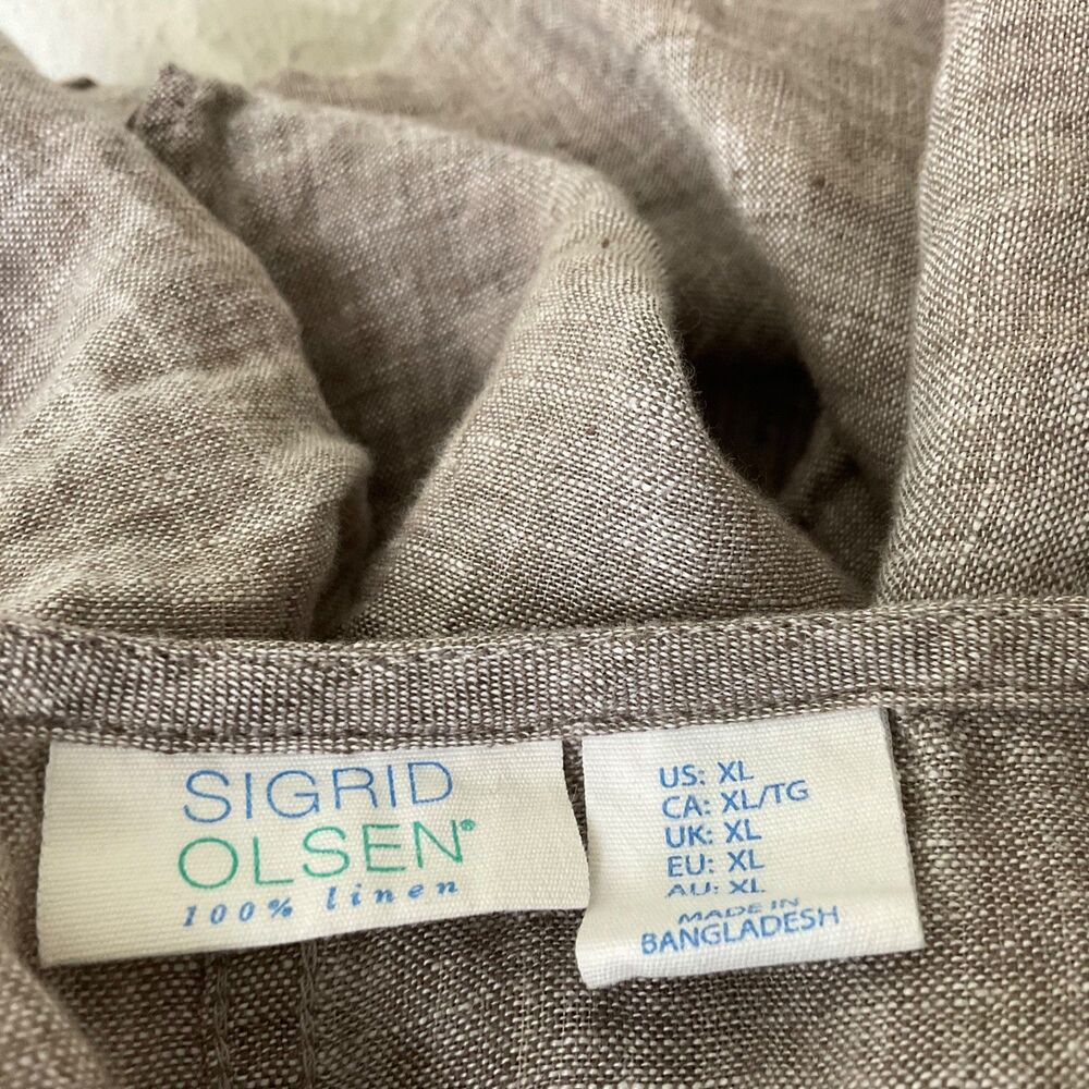 Sigrid Olsen 100% LinenTop Oversized Dolman sleeves Beach Coastal minimalist - Picture 7 of 10